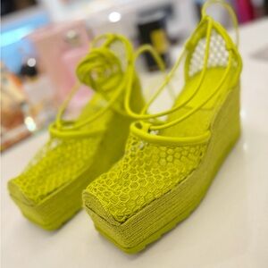 Bottega Veneta - Vibrant Yellow Wedge Sandals